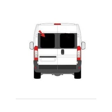 Fiat Ducato galinių durų kairės pusės langas Fiat Ducato galinių durų kairės pusės langas