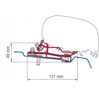 Fiamma Adapteris Ford Transit H3/L4 nuo 2014m. 400cm Fiamma Adapteris Ford Transit H3/L4 nuo 2014m. 400cm