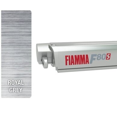 Fiamma F80s stoginė markizė sidabrinė, tentas pilkas Fiamma F80s stoginė markizė sidabrinė, tentas pilkas