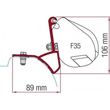 Fiamma markizės adapteris markizei F35 Pro, Trafic.Vivaro nuo 2015 m.