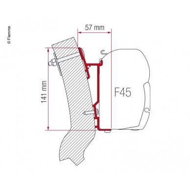 Fiamma markizės adapteris Wingamm Oasi 230m Fiamma markizės adapteris Wingamm Oasi 230m
