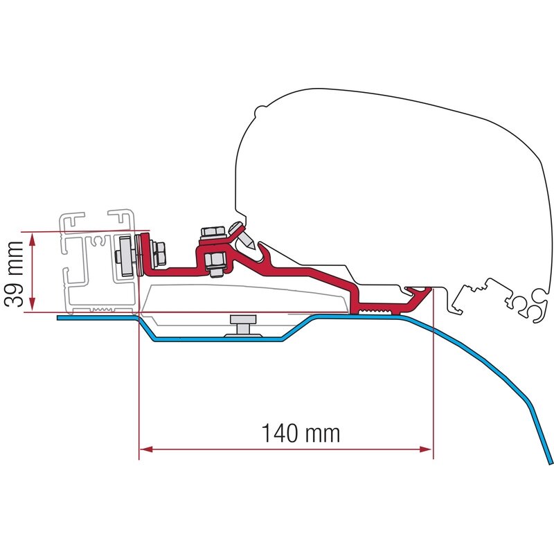 Fiamma Adapter Kit Smart Clamp Ducato F80s Fiamma Adapter Kit Smart Clamp Ducato F80s