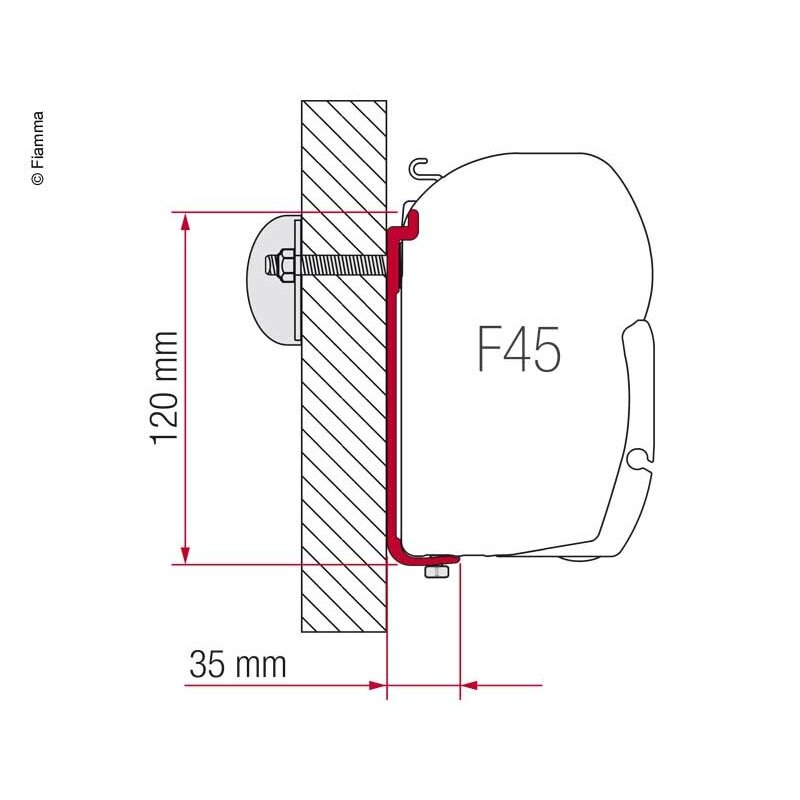 FIAMMA markizės sieninis adapteris F45 AS110 190-230cm FIAMMA markizės sieninis adapteris F45 AS110 190-230cm