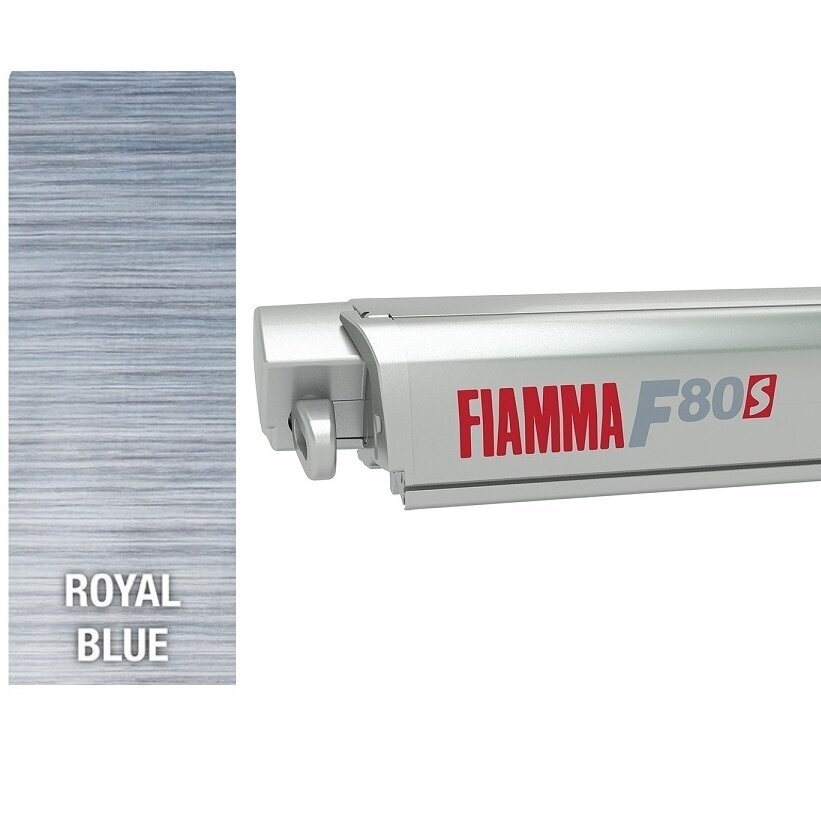 Fiamma F80s stoginė markizė sidabrinė, tentas mėlynas Fiamma F80s stoginė markizė sidabrinė, tentas mėlynas