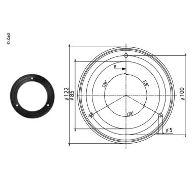 Guminis tarpiklis 123x84mm įpylimo angai juodas