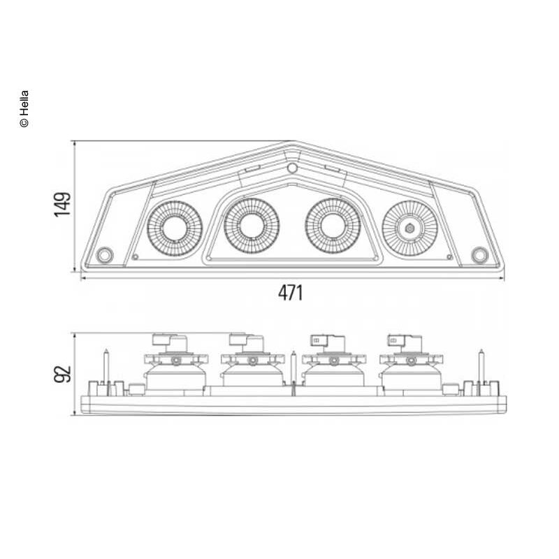 Hella galinis dešinysis žibintas 12V Caraluna Hella galinis dešinysis žibintas 12V Caraluna