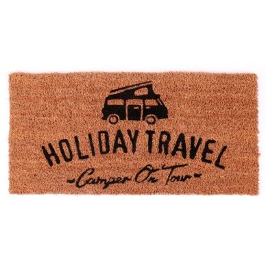 HOLIDAY TRAVEL kokosinis kilimėlis su spauda 50x25 cm HOLIDAY TRAVEL kokosinis kilimėlis su spauda 50x25 cm