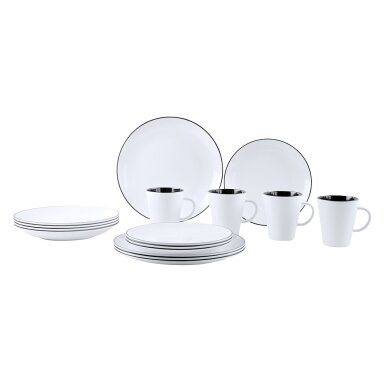 Indų rinkinys melaminas Linea Black 16 vnt.