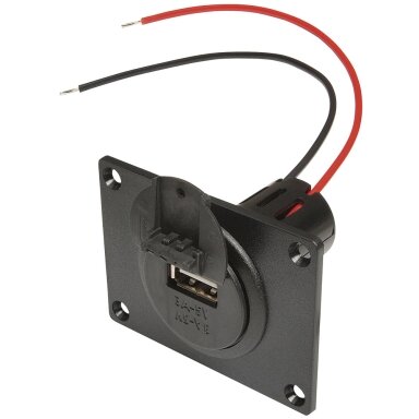 Integruotas maitinimo USB lizdas su montavimo plokšte ir dangteliu 12 - 24 V Integruotas maitinimo USB lizdas su montavimo plokšte ir dangteliu 12 - 24 V