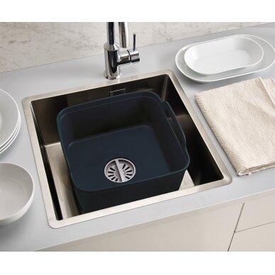 Indų plovimo dubuo su kamščiu Wash&Drain™ pilkos spalvos 1