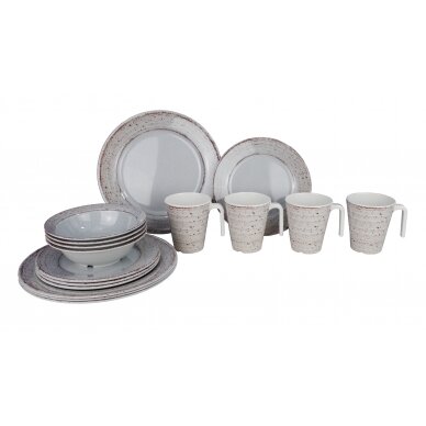 Indų rinkinys Casa Grey 16 vnt. Indų rinkinys Casa Grey 16 vnt.