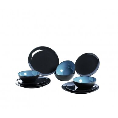 Indų rinkinys Melamine Grey Line, 12 vnt Indų rinkinys Melamine Grey Line, 12 vnt