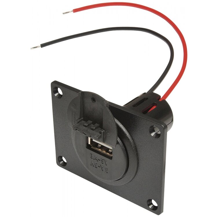 Integruotas maitinimo USB lizdas su montavimo plokšte ir dangteliu 12 - 24 V Integruotas maitinimo USB lizdas su montavimo plokšte ir dangteliu 12 - 24 V