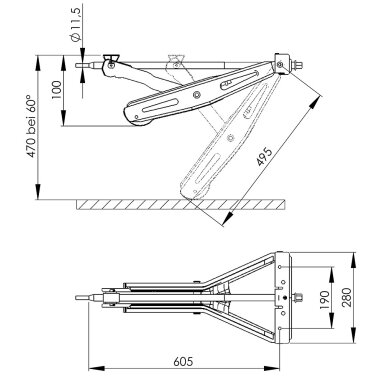 Įstumiama atrama Plus 1000 kg/short