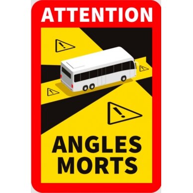 Įspėjamasis ženklas „Angles Morts“
Aklosios zonos savaime lipnus Įspėjamasis ženklas „Angles Morts“
Aklosios zonos savaime lipnus