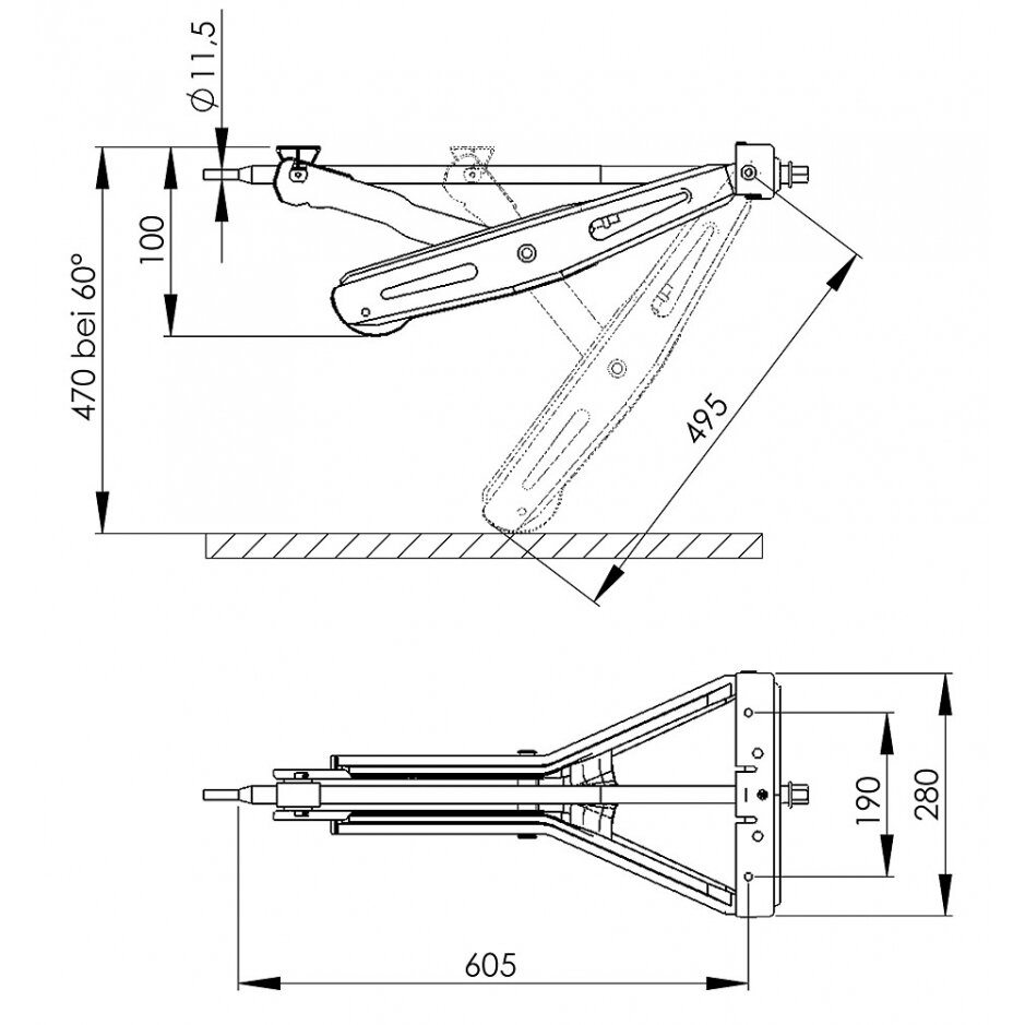 Įstumiama atrama Plus 1000 kg/short 1