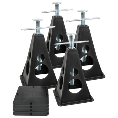 Įtvaras plastikas - 4 vnt., juodas, aukštis 30-42cm, su plokštelėmis