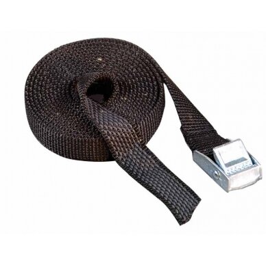 Įtempimo diržas gumuotas 2m x 18mm, juodas.2 vnt., savitarnos pakuotė. 1