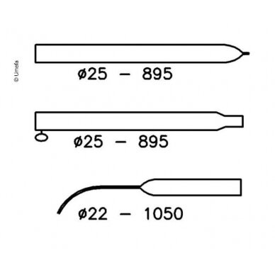 Įtempimo strypas išlenktas 210-275cm aliuminio Ø25mm 3 dalių 4