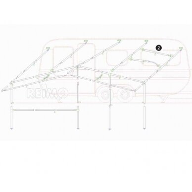 Įtempimo strypas/stogo atrama strypo plienas 120–205 cm, 2 dalių Įtempimo strypas/stogo atrama strypo plienas 120–205 cm, 2 dalių