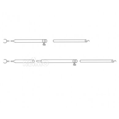 Įtempimo strypas/stogo atrama strypo plienas 160–260 cm, 3 dalių 1