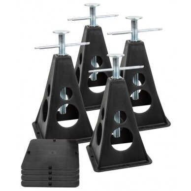 Įtvaras plastikas - 4 vnt., juodas, aukštis 30-42cm, su plokštelėmis Įtvaras plastikas - 4 vnt., juodas, aukštis 30-42cm, su plokštelėmis