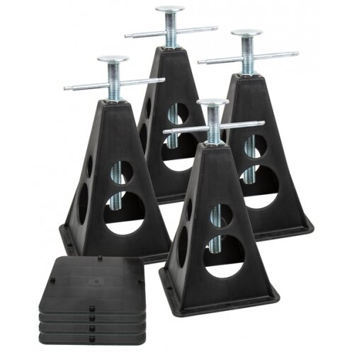 Įtvaras plastikas - 4 vnt., juodas, aukštis 30-42cm, su plokštelėmis Įtvaras plastikas - 4 vnt., juodas, aukštis 30-42cm, su plokštelėmis