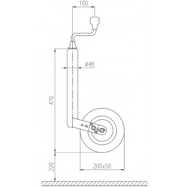 Jockey ratas Pinstop tvirtos gumos/plastikinio ratlankio 3