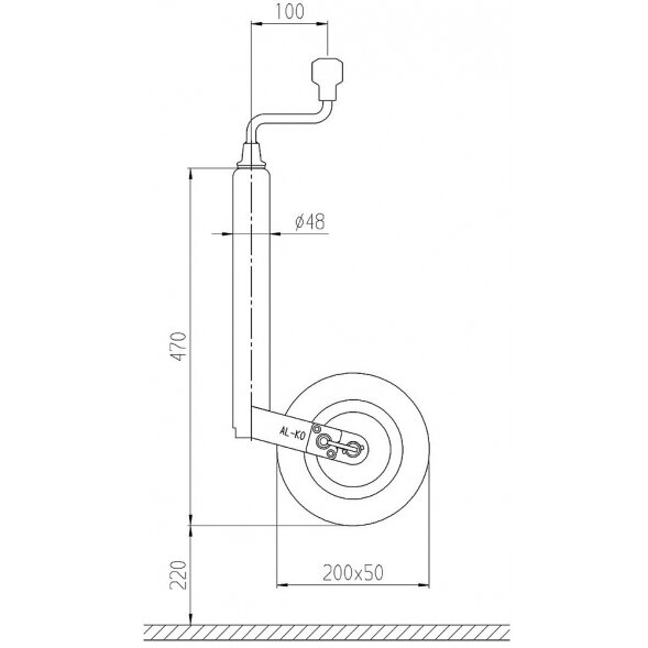 Jockey ratas Pinstop tvirtos gumos/plastikinio ratlankio 3 Jockey ratas Pinstop tvirtos gumos/plastikinio ratlankio 3
