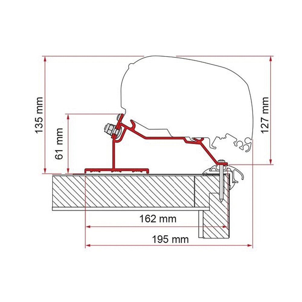 Karavano stogo adapterio komplektas Karavano stogo adapterio komplektas