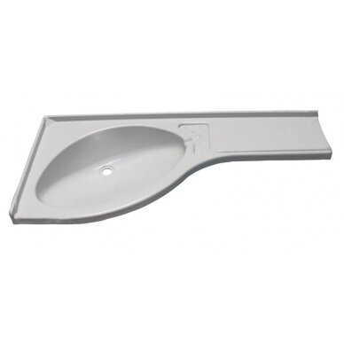 Kampinė praustuvo lentyna dešinė balta 840x375x150mm Kampinė praustuvo lentyna dešinė balta 840x375x150mm