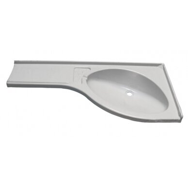 Kampinis praustuvas su lentyna baltas 840x375x150mm Kampinis praustuvas su lentyna baltas 840x375x150mm