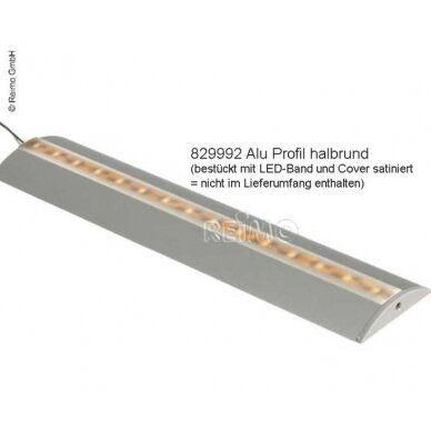 Karbest aliuminio profilis LED juostoms, ilgis 1,5m, pusapvalis 2