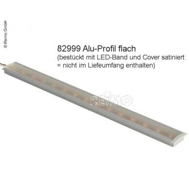 Karbestinio aliuminio profilis LED juostoms, ilgis 1,5m plokščias 2