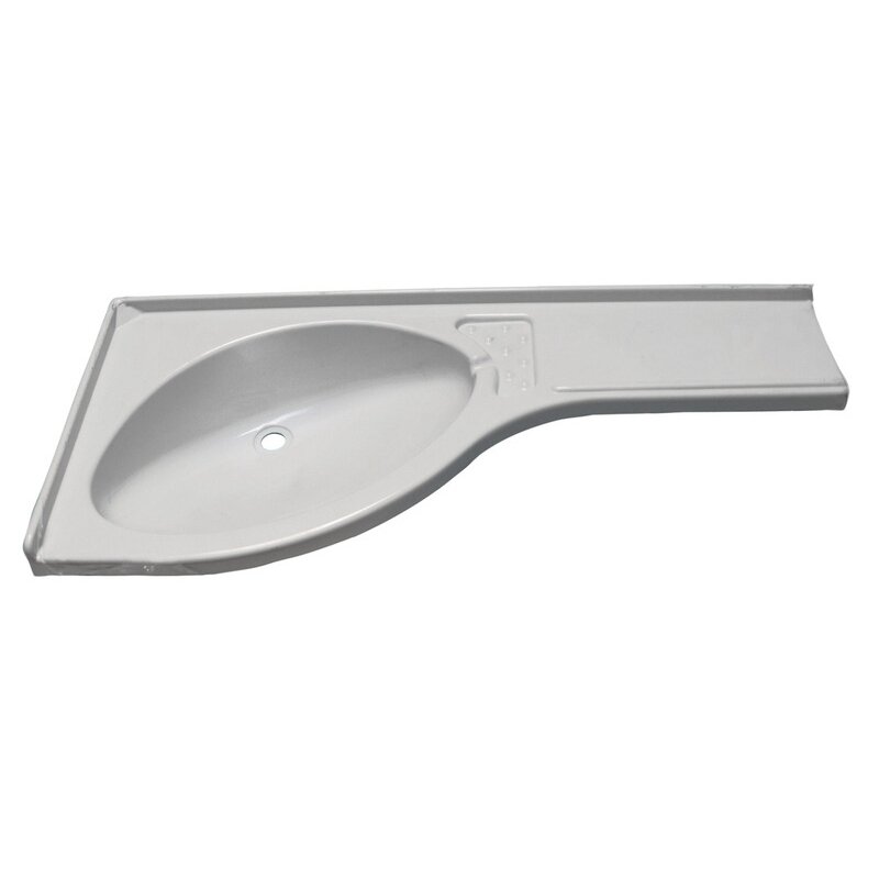Kampinė praustuvo lentyna dešinė balta 840x375x150mm Kampinė praustuvo lentyna dešinė balta 840x375x150mm