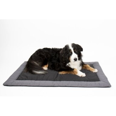 Lauko antklodė šunims ABBY, 100x65cm, juoda/pilka, vandeniui atstumianti