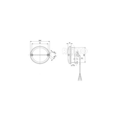 LED galinis rūko žibintas 12V, 3W IP67 500 mm laidas raudonas LED galinis rūko žibintas 12V, 3W IP67 500 mm laidas raudonas