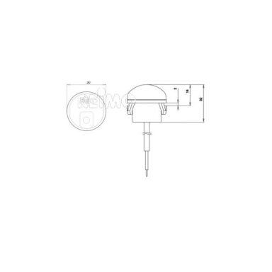 LED žymeklis, 6-33V, 0,6W, skaidrus, 250 mm laidas, IP67