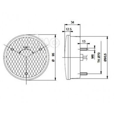 LED galinis rūko žibintas 12V, 4 IP67 500 mm skaidrus laidas 2 LED galinis rūko žibintas 12V, 4 IP67 500 mm skaidrus laidas 2