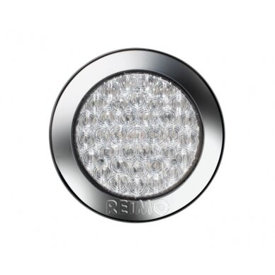 LED galinis rūko žibintas 12V, 4W IP67 500 mm laidas skaidrus