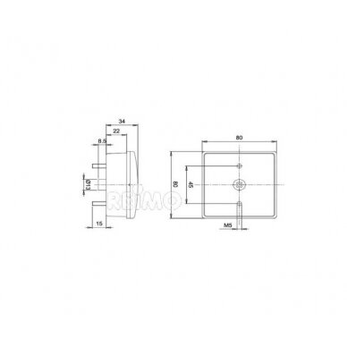 LED galinis rūko žibintas skaidrus 12V, 3 W IP67, 500 mm laidas 1 LED galinis rūko žibintas skaidrus 12V, 3 W IP67, 500 mm laidas 1