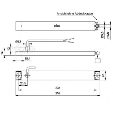 LED indikatorius skaidrus/chromas, Cat2a, 9-32V, 2,4W W IP67, 500 mm laidas 1 LED indikatorius skaidrus/chromas, Cat2a, 9-32V, 2,4W W IP67, 500 mm laidas 1