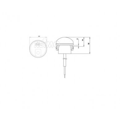 LED žymeklis, 6-33V, 0,6W, skaidrus, 250 mm laidas, IP67 1 LED žymeklis, 6-33V, 0,6W, skaidrus, 250 mm laidas, IP67 1
