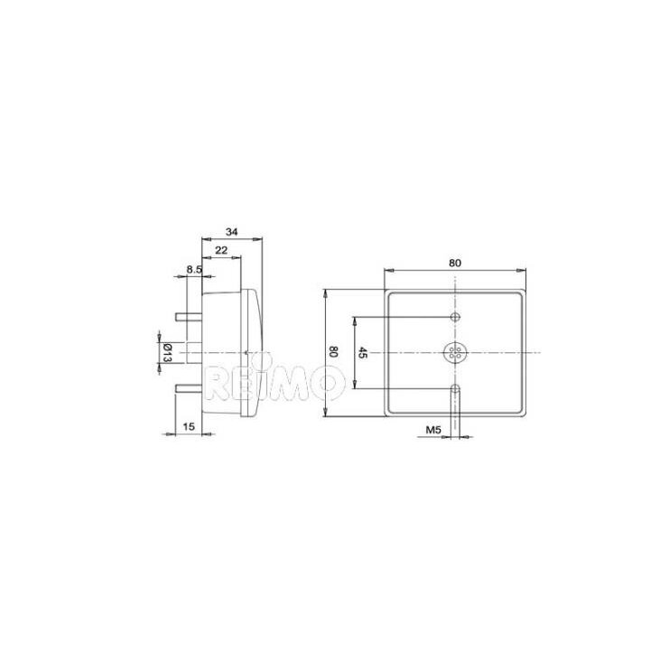 LED galinis rūko žibintas skaidrus 12V, 3 W IP67, 500 mm laidas 1 LED galinis rūko žibintas skaidrus 12V, 3 W IP67, 500 mm laidas 1