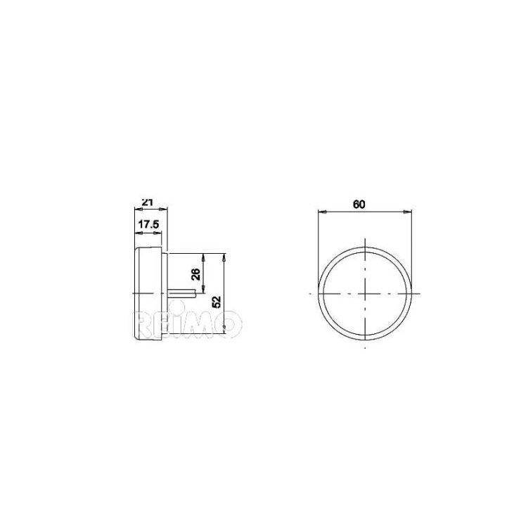 LED žymeklis, 12V, 1W, skaidrus, 700 mm laidas, IP67 1