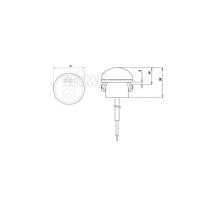 LED žymeklis, 6-33V, 0,6W, skaidrus, 250 mm laidas, IP67 1