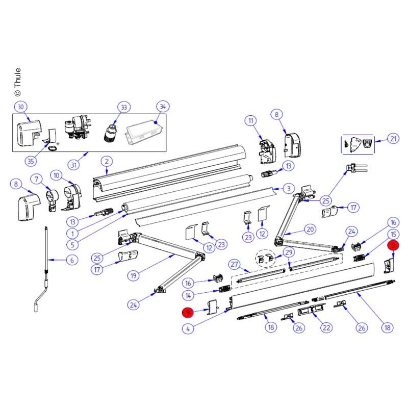 LH+RH Endcap Leadrail ano