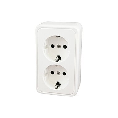 Lizdas dvigubas 230 V baltas