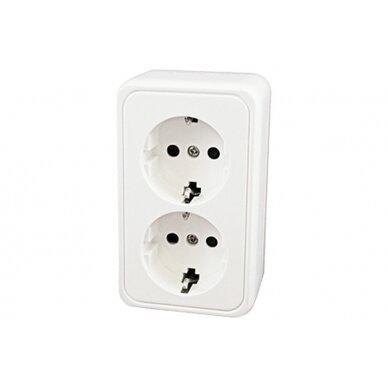 Lizdas dvigubas 230 V baltas Lizdas dvigubas 230 V baltas