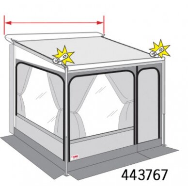 Pailginimo komplektas priekinei markizės daliai Privacy Room 1 Pailginimo komplektas priekinei markizės daliai Privacy Room 1